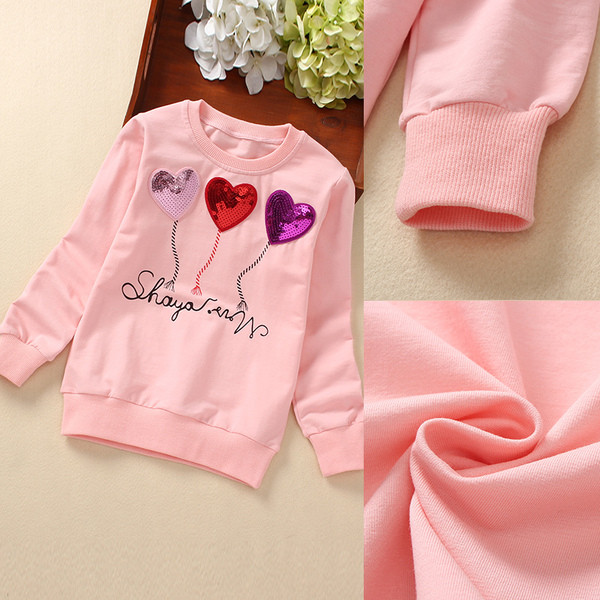 Bluză modernă pentru copii pentru fete cu un element - paiete în roz