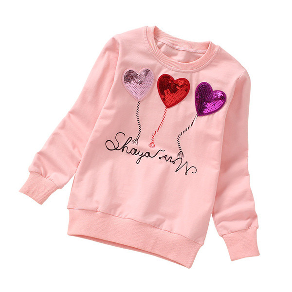 Bluză modernă pentru copii pentru fete cu un element - paiete în roz