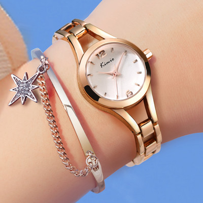 Стилен дамски часовник с метална каишка в три цвята