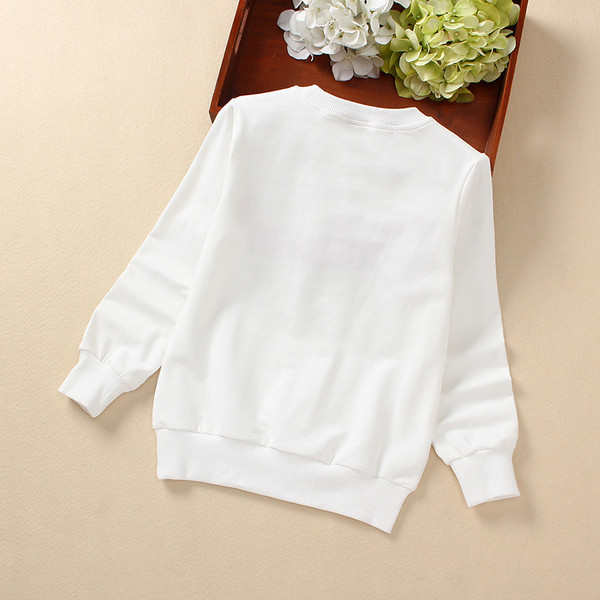 Bluza pentru copii din bumbac pentru fete cu aplicatie colorata in alb