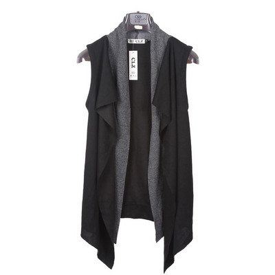 Vestă lungă pentru bărbați în negru și gri