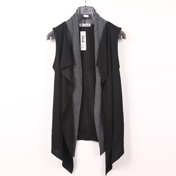 Vestă lungă pentru bărbați în negru și gri