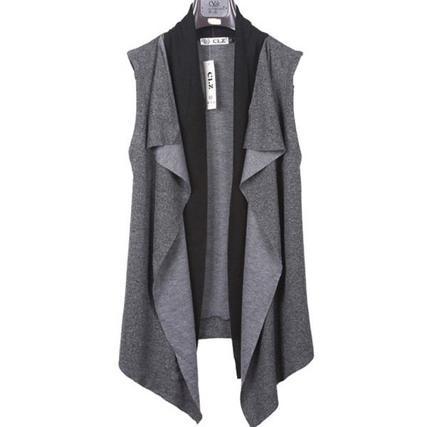 Vestă lungă pentru bărbați în negru și gri