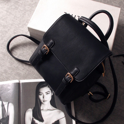 Kis női bőr hátizsák fekete és barna színben