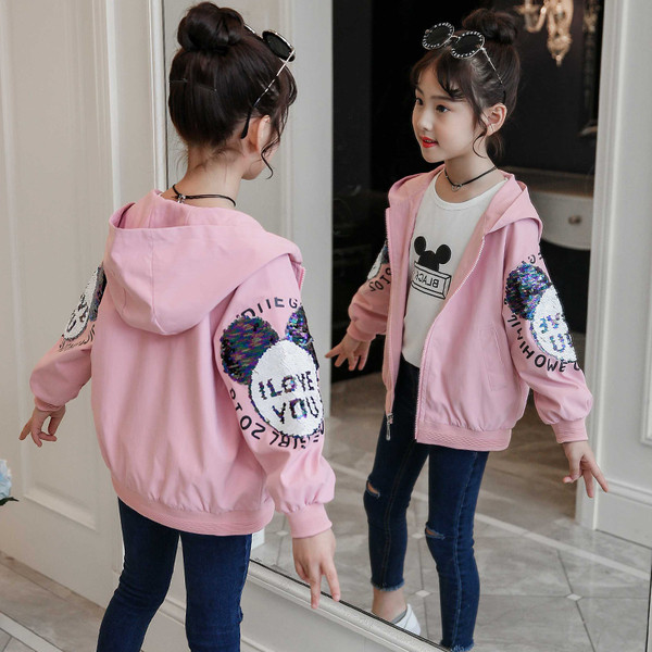 Μοντέρνο μπουφάν για κορίτσια με πούλιες σε διάφορα χρώματα