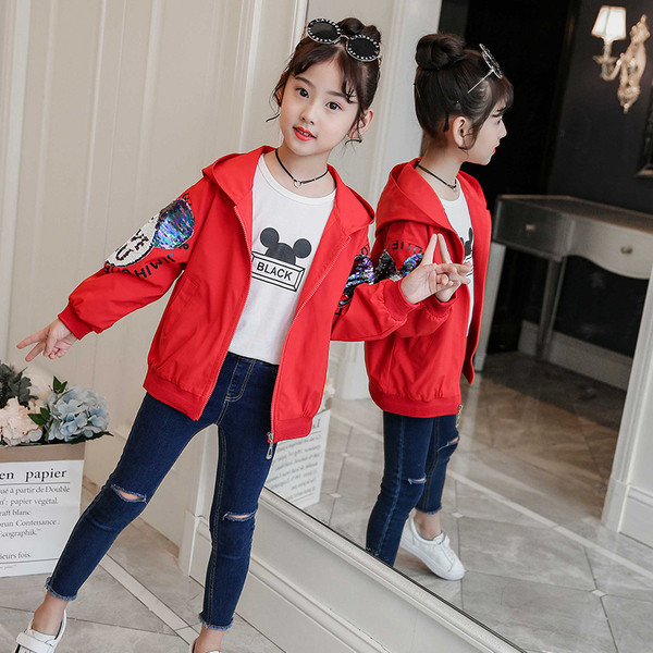 Μοντέρνο μπουφάν για κορίτσια με πούλιες σε διάφορα χρώματα