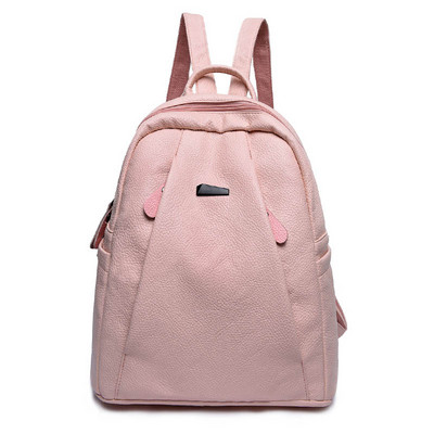 Дамска кожена раница с аксесоар в няколко цвята