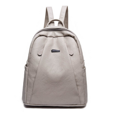 Дамска кожена раница с аксесоар в няколко цвята