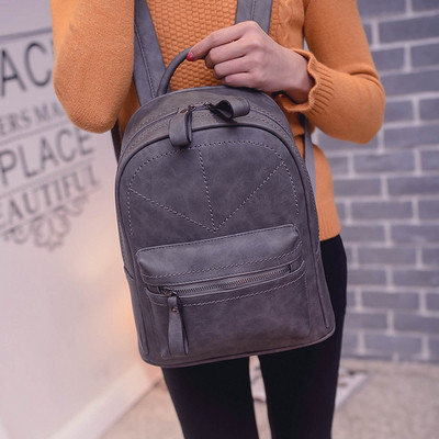 Модерна дамска раница с външен джоб в три цвята