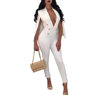 Γυναικεία ολόσωμη φόρμα με βαθύ ντεκολτέ