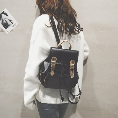 Rucsac de dama cu buzunar exterior in doua culori