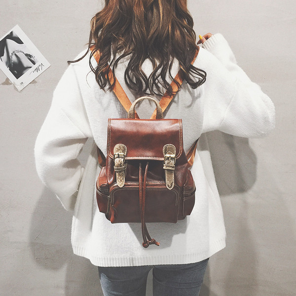 Rucsac de dama cu buzunar exterior in doua culori