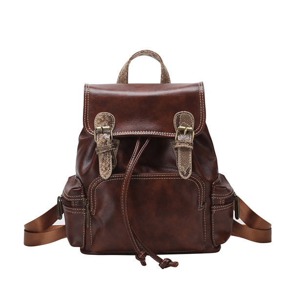 Rucsac de dama cu buzunar exterior in doua culori