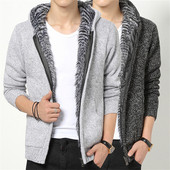 Ανδρική χειμωνιάτικη ζακέτα σε διάφορα χρώματα με κουκούλα