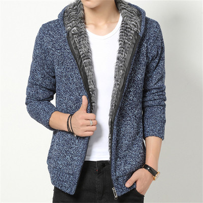 Ανδρική χειμωνιάτικη ζακέτα σε διάφορα χρώματα με κουκούλα