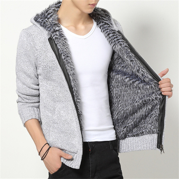 Ανδρική χειμωνιάτικη ζακέτα  σε διάφορα χρώματα με κουκούλα