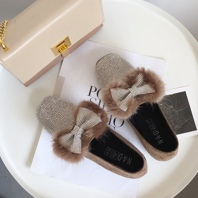 Női mokaszin díszkövekkel és pehelyszalaggal, három színben