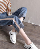 Blugi lungi de dama de culoare deschisa potriviti pentru utilizarea de zi cu zi