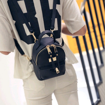 Rucsac de dama cu buzunar exterior cu fermoar in mai multe culori