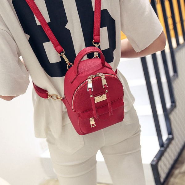 Rucsac de dama cu buzunar exterior cu fermoar in mai multe culori