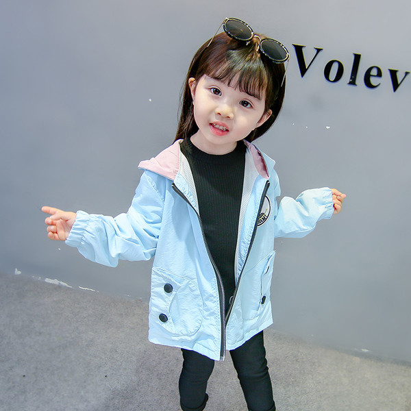 Μοντέρνο παιδικό μπουφάν με κουκούλα για κορίτσια σε διάφορα χρώματα