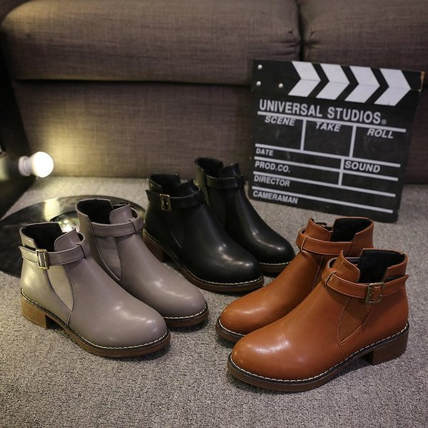 Ghete de dama moderne cu toc gros in trei culori