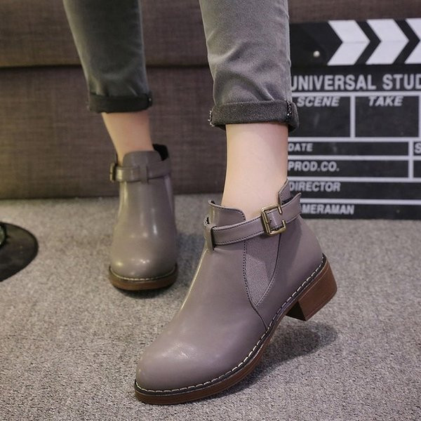 Ghete de dama moderne cu toc gros in trei culori