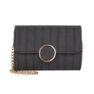 Стилна дамска чанта с метална дълга дръжка