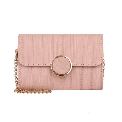 Стилна дамска чанта с метална дълга дръжка