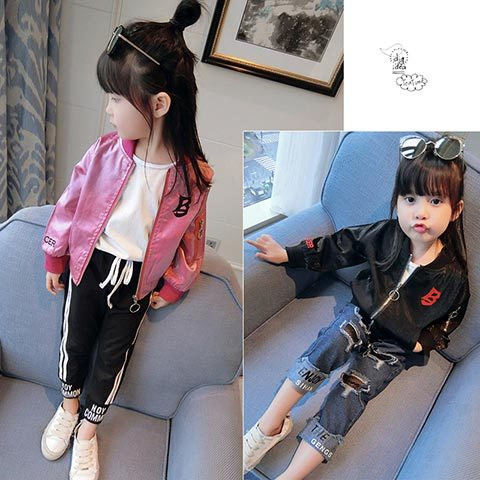 Sport-hétköznapi gyerekkabát lányoknak - rövid modell több színben