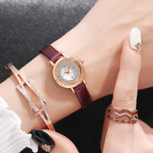 Модерен дамски часовник с тънка каишка в няколко цвята