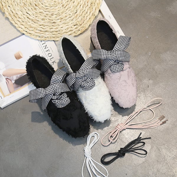 Pantofi casual dama cu platforma si sireturi in carouri