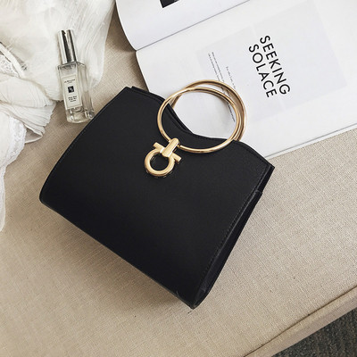 Geanta de mana patrata in mai multe culori cu maner lung