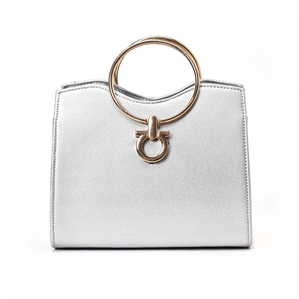 Geanta de mana patrata in mai multe culori cu maner lung