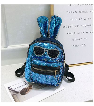 Дамска раница с пайети и 3D елемент