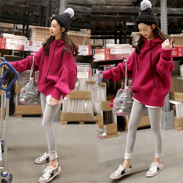 Γυναικεία φούτερ για έγκυες γυναίκες με κουκούλα σε ροζ χρώμα