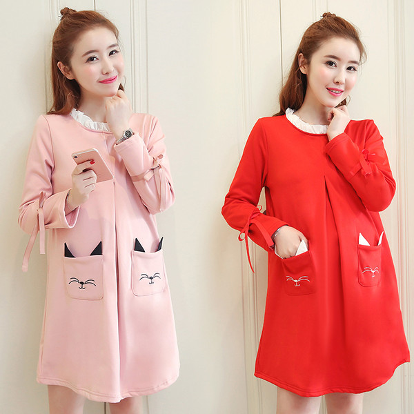 Есенна рокля за бременни жени в три модела