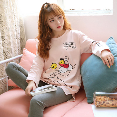 Дамска памучна пижама от две части в няколко модела с щампа