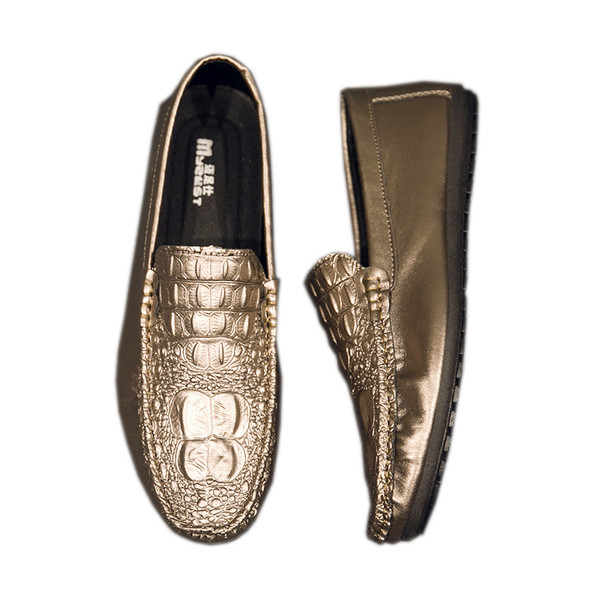 Модерни мъжки мокасини от еко кожа в два цвята 