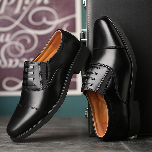 Мъжки официални обувки от еко кожа в черен цвят
