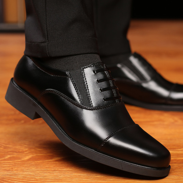 Мъжки официални обувки от еко кожа в черен цвят