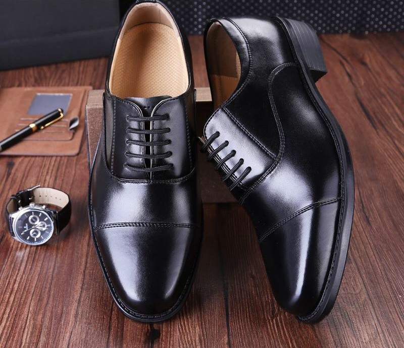 Мъжки официални обувки от еко кожа в черен цвят