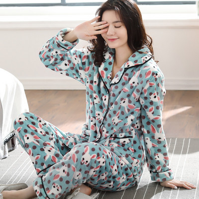 Мека памучна пижама от две части с щампа