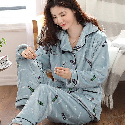 Мека памучна пижама от две части с щампа