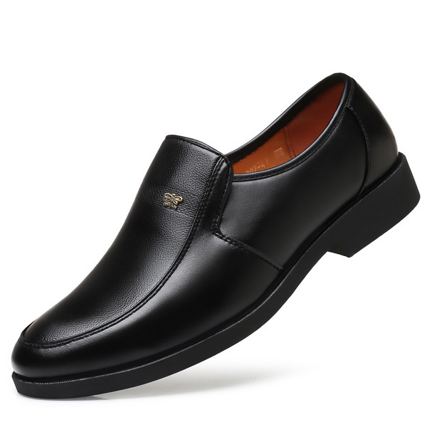 Мъжки официални кожени обувки в черен цвят 