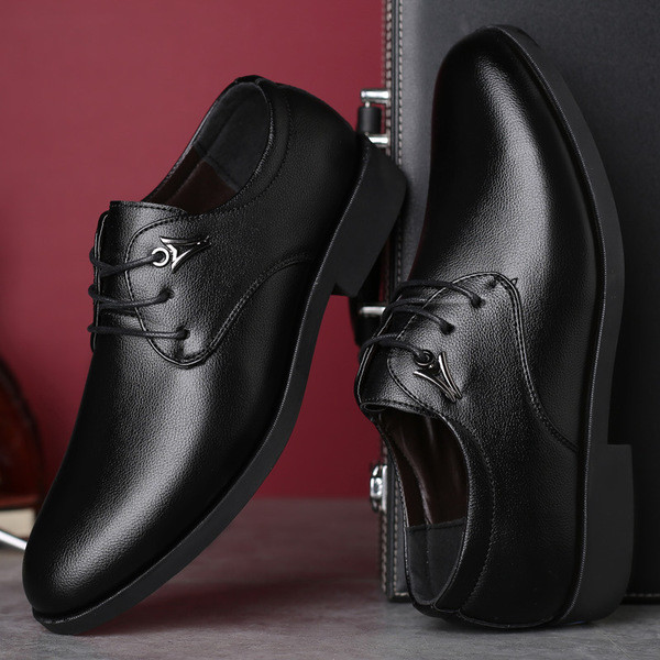 Официални мъжки обувки с връзки в черен цвят