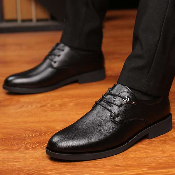 Официални мъжки обувки с връзки в черен цвят