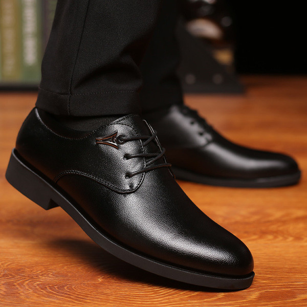 Официални мъжки обувки с връзки в черен цвят