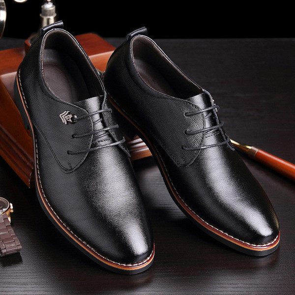 Официални мъжки кожени обувки в два цвята