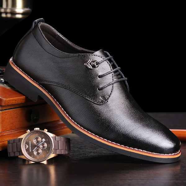 Официални мъжки кожени обувки в два цвята